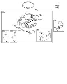 Blower Housing And Air Cleaner Group Diagram and Parts List for 33R877-0104-G1 200000 - 399999 Briggs and Stratton Engine